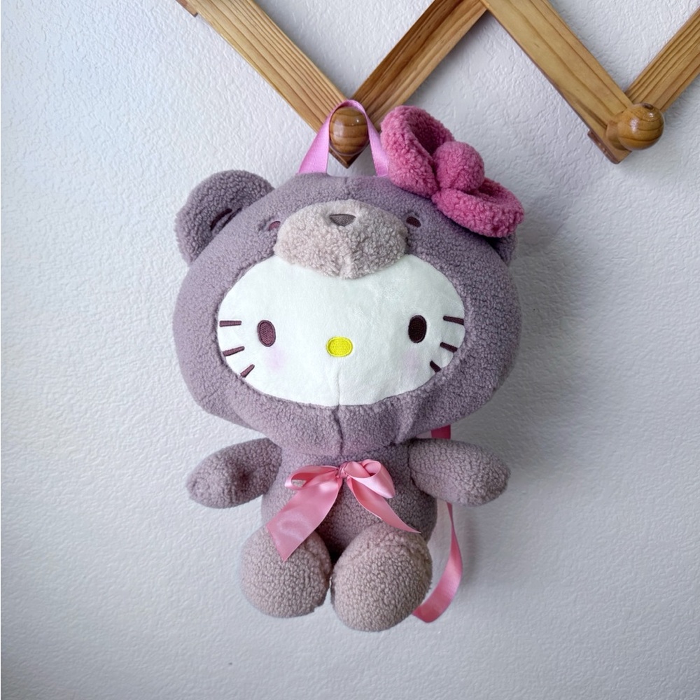 Hello Kitty Latte Bear Plush Backpack